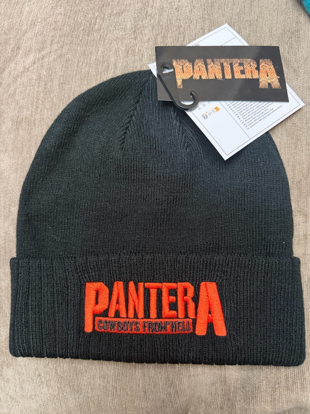 NWT Pantera 'Cowboys From Hell' Black Beanie with Embroidered Logo